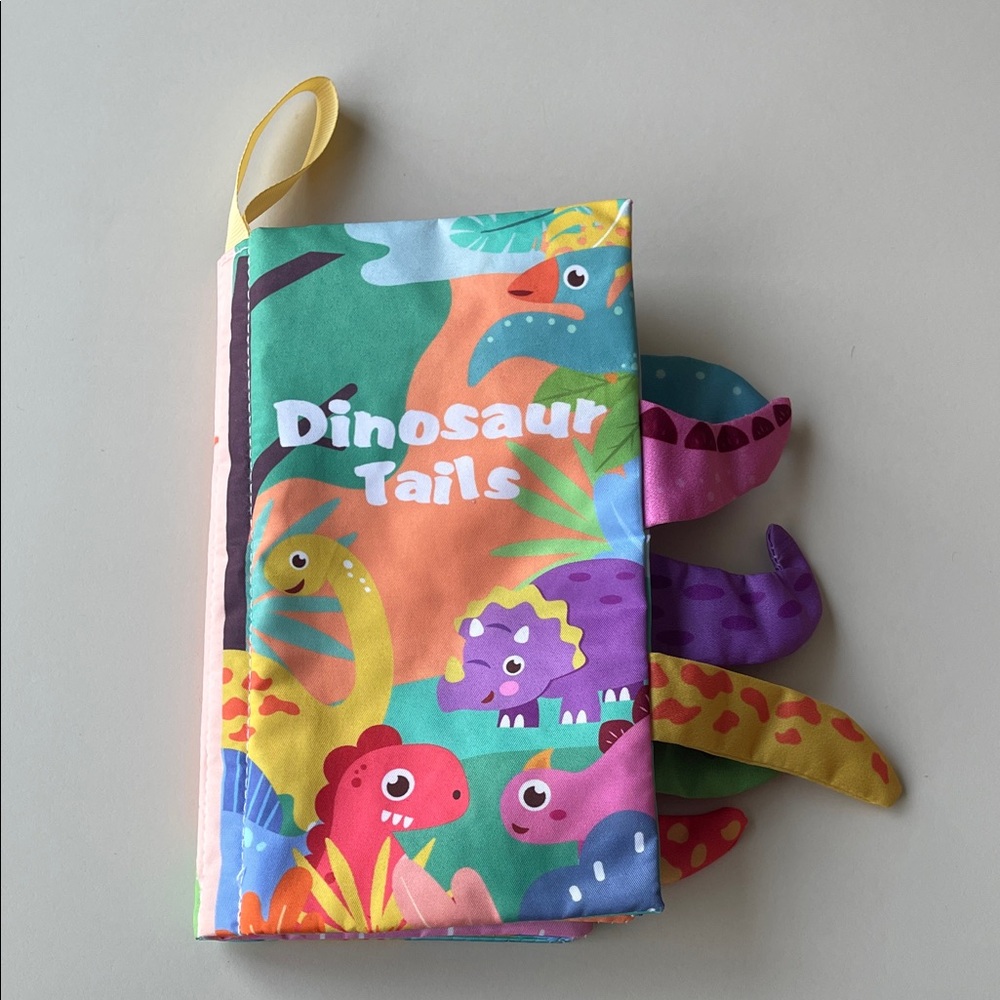 Dinosaur Tails Colorful Soft Hanging Crinkle Baby Book